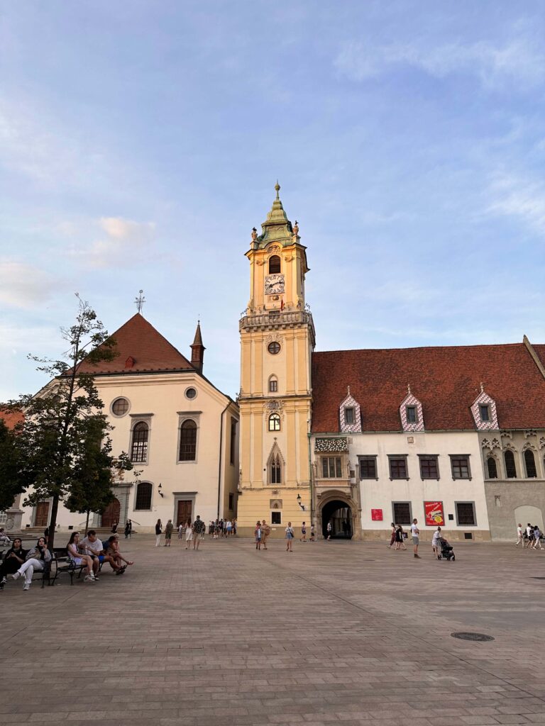 Bratislava old clock tower.